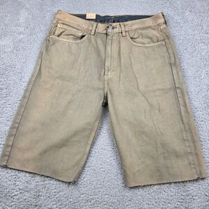 Levis 565 Mens Beige Denim Jean Shorts Size 34 Cut Off Casual